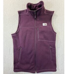 The North Face Men's Maroon Medium Zip Front Sweater Fleece Vest Outdoor Layer
